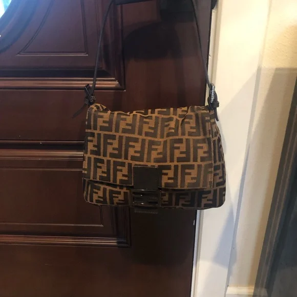 FENDI VINTAGE ZUCCA MAMA BAG FF large brown from my personal collection. - Picture 5 of 11